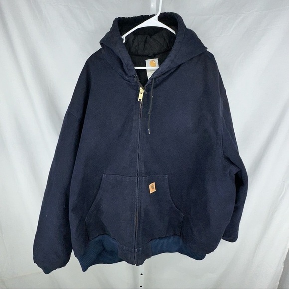 Carhartt Men's J130 MDT Blue Long Sleeve Hooded Full Zip Jacket - Size 4XL - Picture 6 of 8